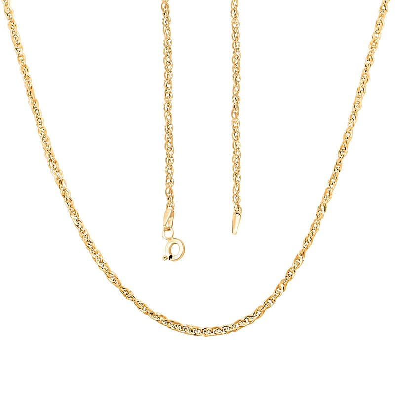 Italian Double Singapore Chain Necklace in 10K Yellow Gold 1.24 Grams 20 Inches