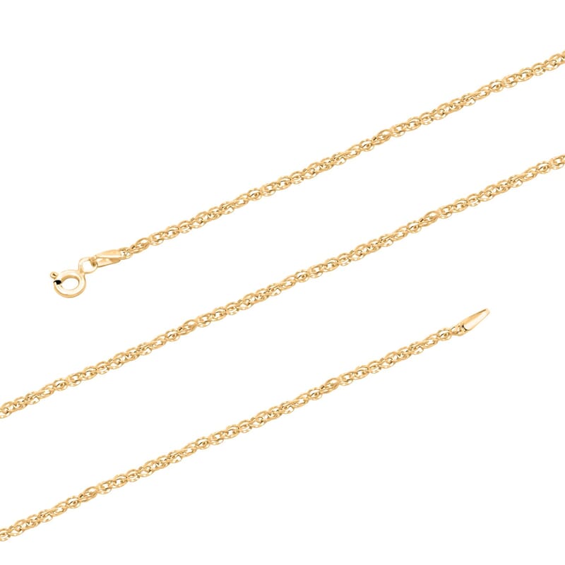 Italian Double Singapore Chain Necklace in 10K Yellow Gold 1.24 Grams 20 Inches