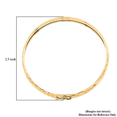 Italian 10K Yellow Gold 6.9mm Diamond-Cut Flex Bangle Bracelet (6.50 In) 3.50 Grams