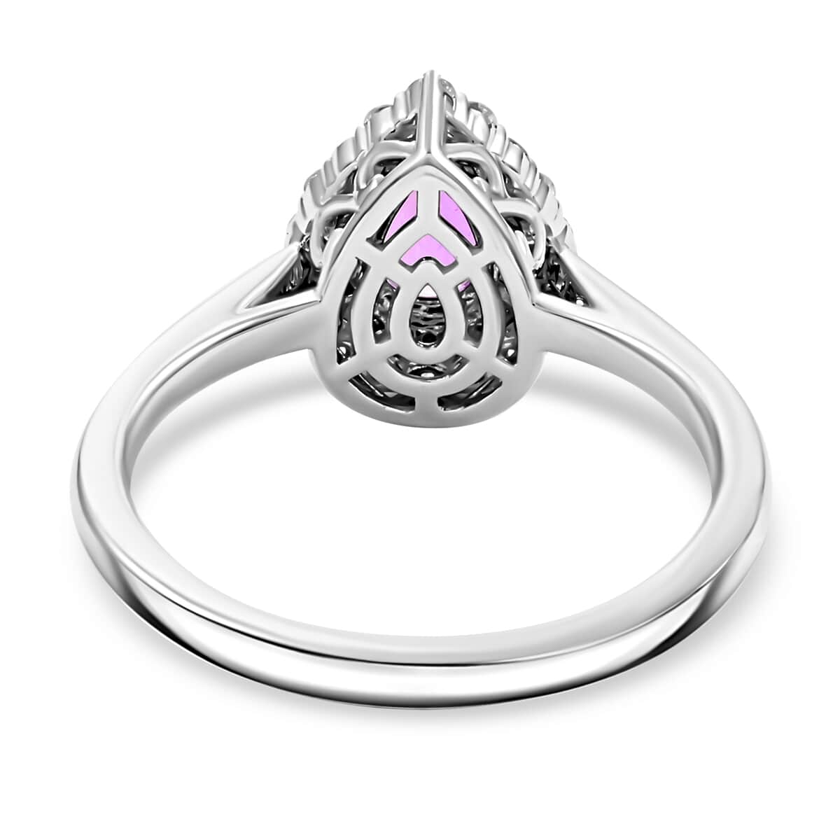 Chairman Collection Certified and Appraised Rhapsody 950 Platinum AAAA Madagascar Purple Sapphire and E-F VS Diamond Ring 6.55 Grams 1.10 ctw image number 4