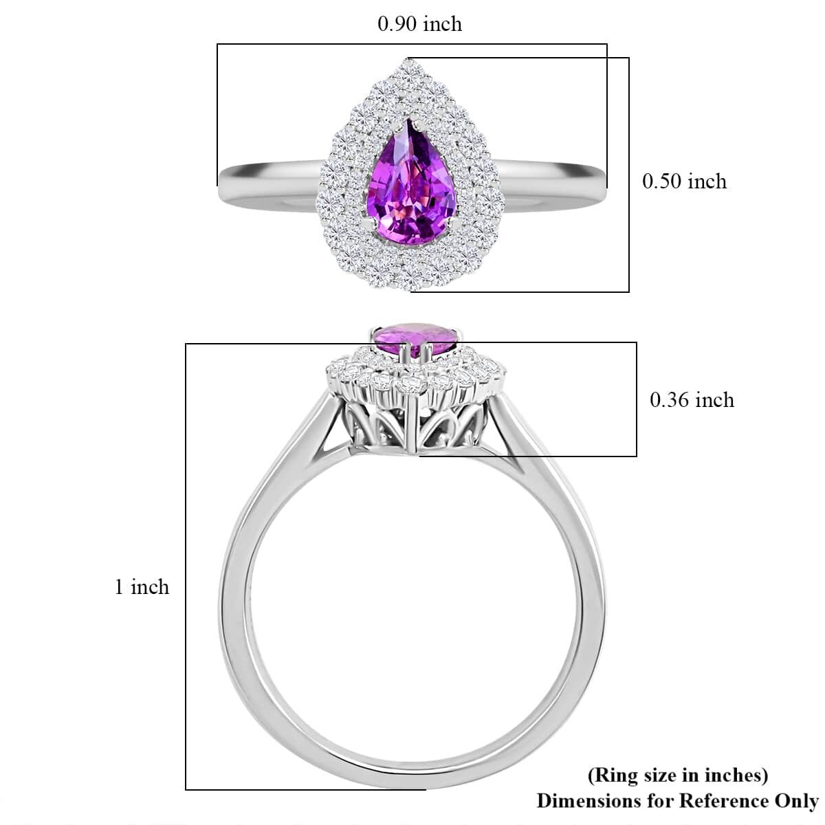 Chairman Collection Certified and Appraised Rhapsody 950 Platinum AAAA Madagascar Purple Sapphire and E-F VS Diamond Ring 6.55 Grams 1.10 ctw image number 5