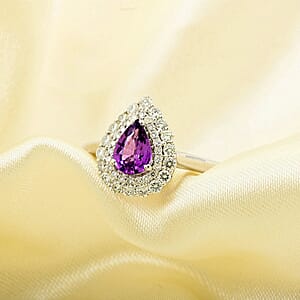 Chairman Collection Certified and Appraised Rhapsody AAAA Madagascar Purple Sapphire and E-F VS Diamond 1.10 ctw Ring in 950 Platinum (Size 6.5) 6.55 Grams