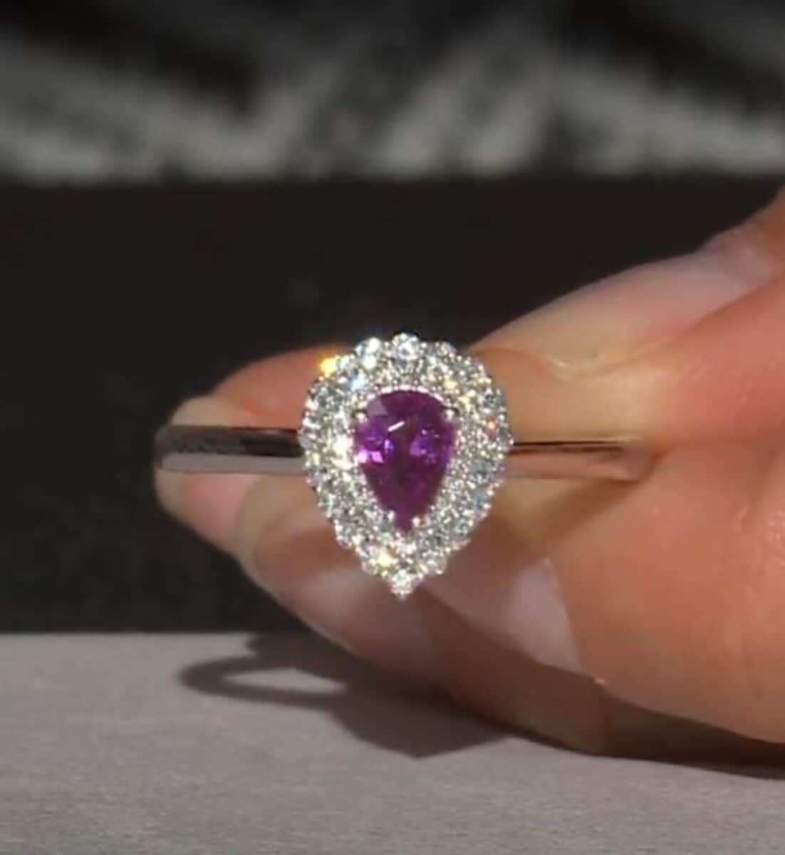 Chairman Collection Certified and Appraised Rhapsody 950 Platinum AAAA Madagascar Purple Sapphire and E-F VS Diamond Ring (Size 8.0) 6.55 Grams 1.10 ctw image number 4