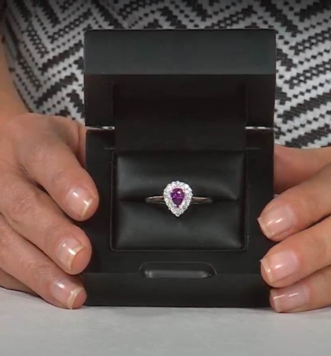 Chairman Collection Certified and Appraised Rhapsody 950 Platinum AAAA Madagascar Purple Sapphire and E-F VS Diamond Ring (Size 8.0) 6.55 Grams 1.10 ctw image number 5