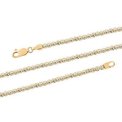 10K Yellow and White Gold 3mm Ice Chain Necklace 20 Inches 11.10 Grams