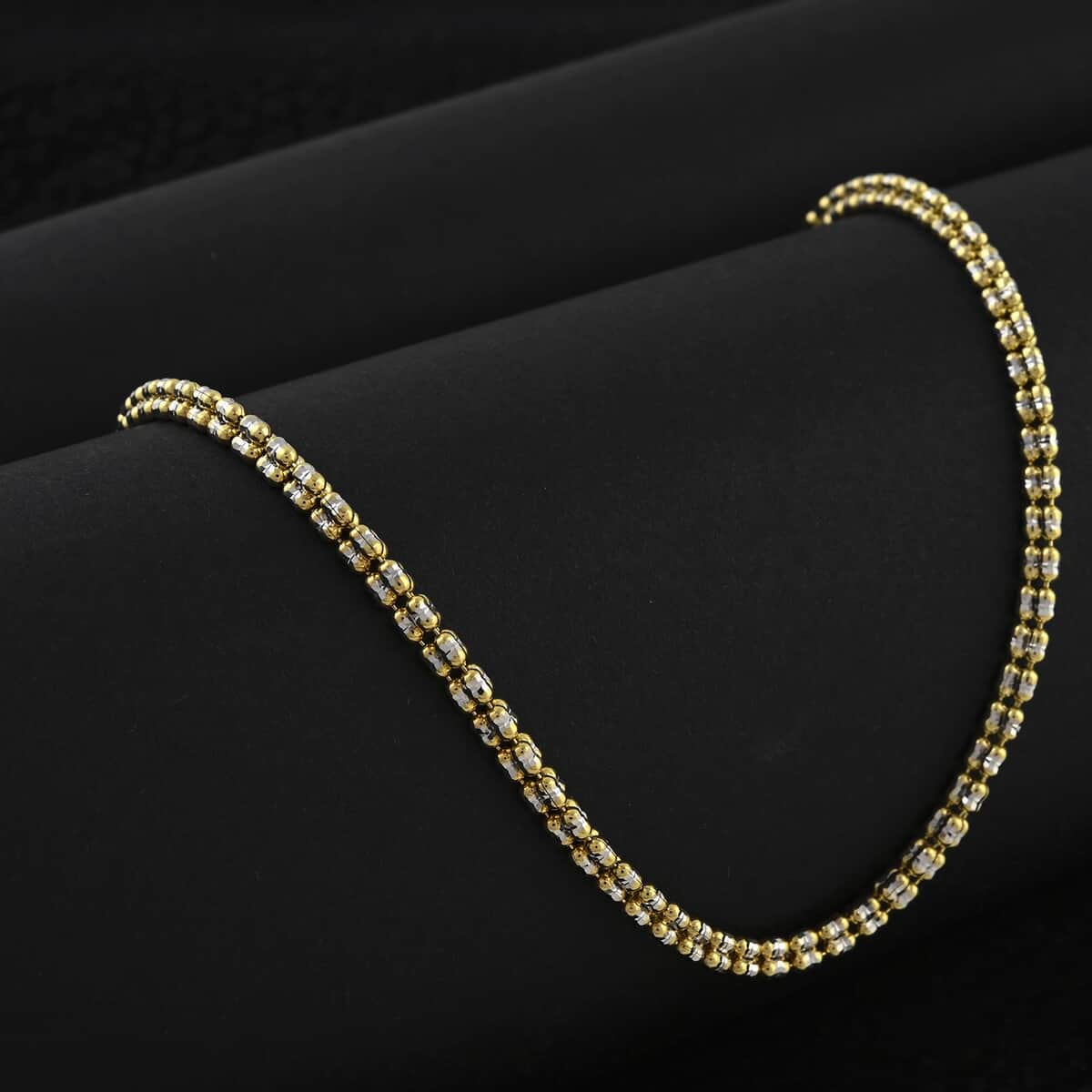 10K Yellow and White Gold 3mm Ice Chain Necklace 22 Inches 12.20 Grams image number 1