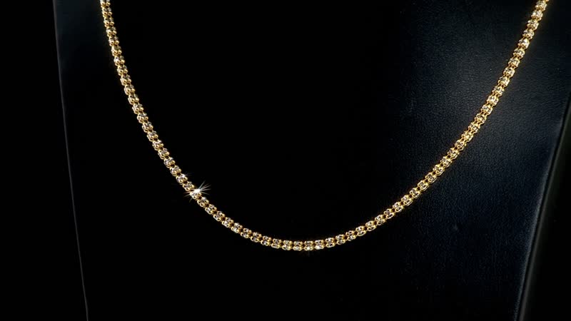 10K Yellow and White Gold 3mm Ice Chain Necklace 22 Inches 12.20 Grams