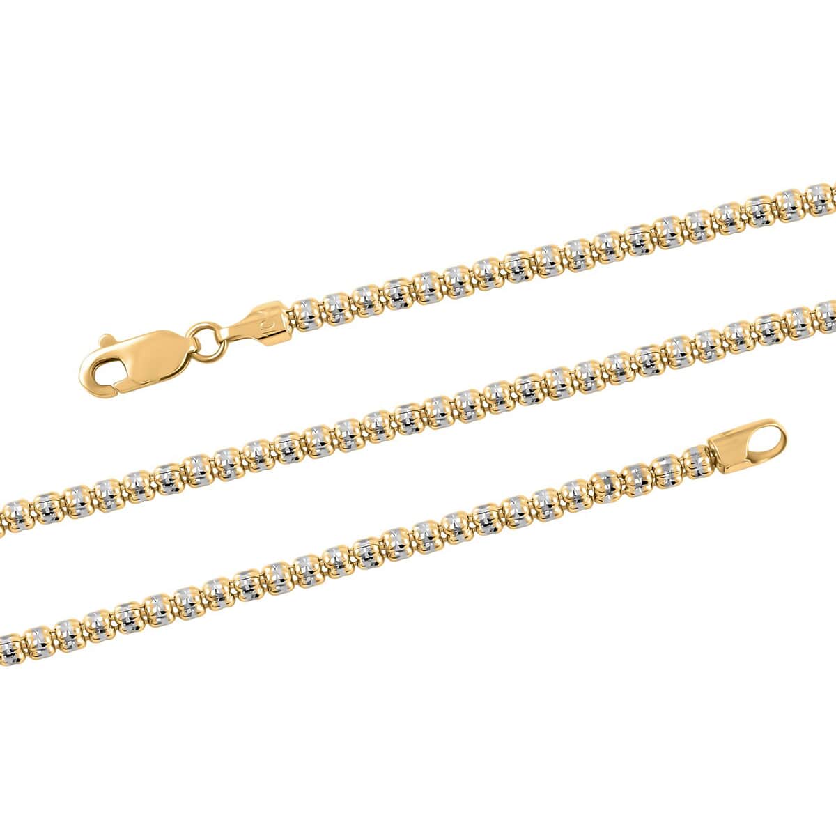 10K Yellow and White Gold 3mm Ice Chain Necklace 22 Inches 12.20 Grams image number 2