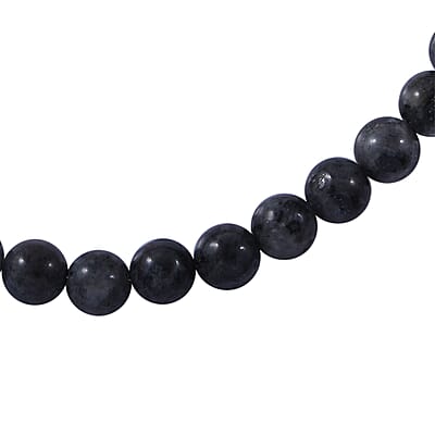 Larvikite 250.00 ctw Beaded Necklace in Sterling Silver 18 Inches