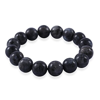 Larvikite Beaded Stretch Bracelet 150.00 ctw