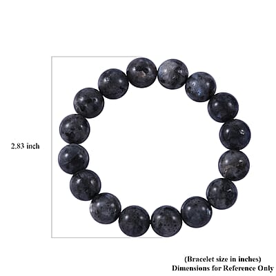 Larvikite Beaded Stretch Bracelet 150.00 ctw