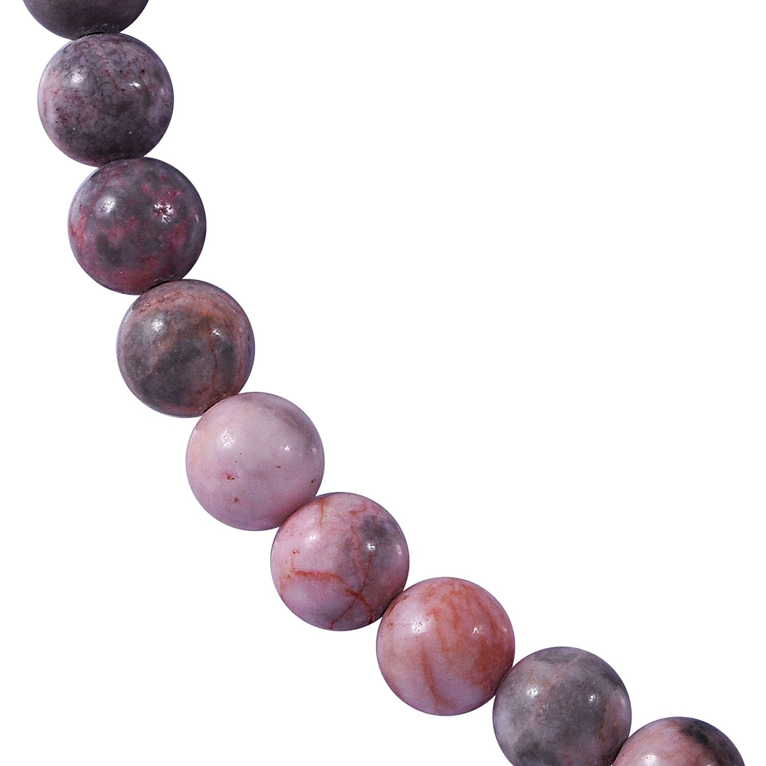 Buy Pink Zebra Jasper 250.00 ctw Beaded Necklace in Sterling