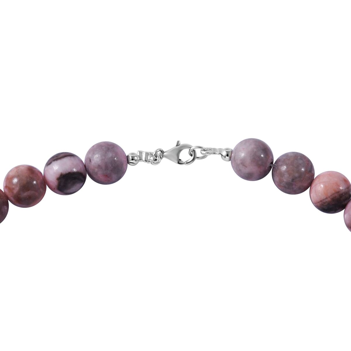 Pink Zebra Jasper 250.00 ctw Beaded Necklace in Sterling Silver 18 Inches image number 3