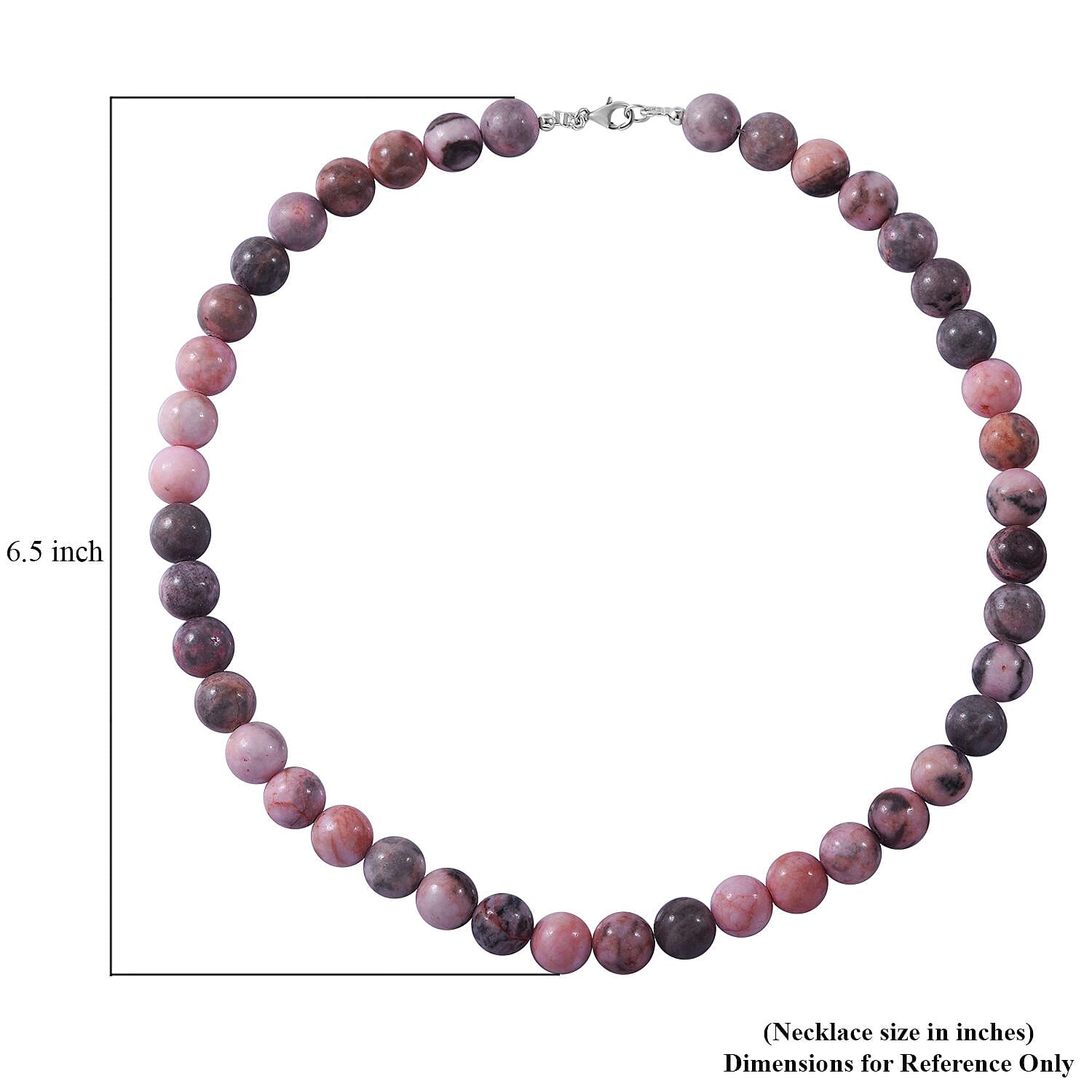 Buy Pink Zebra Jasper 355.00 ctw Beaded Necklace in Sterling