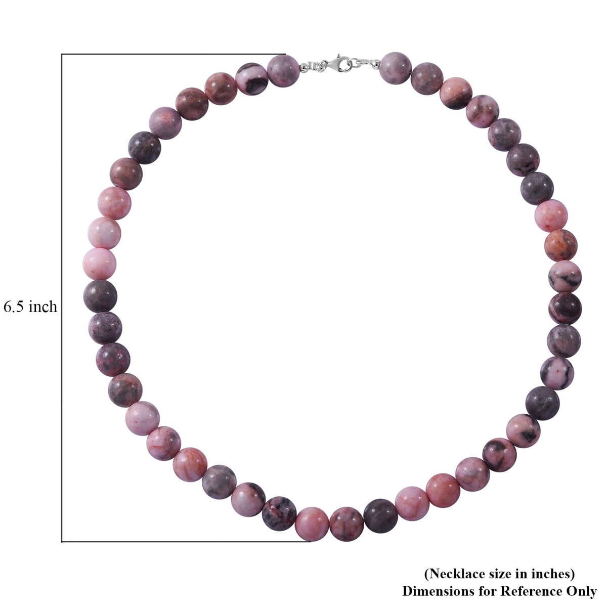 Pink Zebra Jasper 250.00 ctw Beaded Necklace in Sterling Silver 18 Inches image number 4