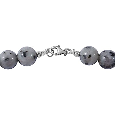 Kiwi Jasper 250.00 ctw Beaded Necklace in Sterling Silver 18 Inches