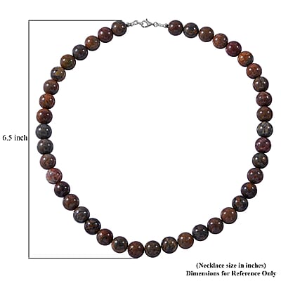 Wave Jasper 250.00 ctw Beaded Necklace 18 Inches in Sterling Silver