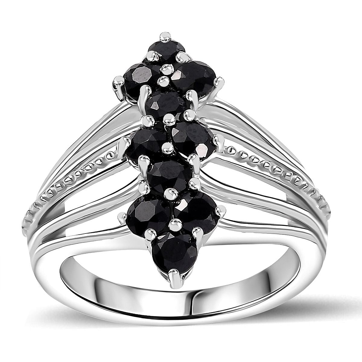 Thai Black Spinel 1.30 ctw Ring in Platinum Bond (Size 9.0)