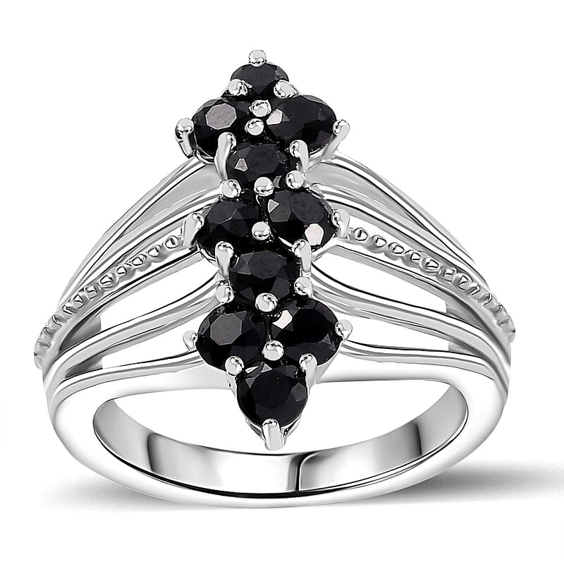 Thai Black Spinel 1.30 ctw Ring in Platinum Bond (Size 9.0)