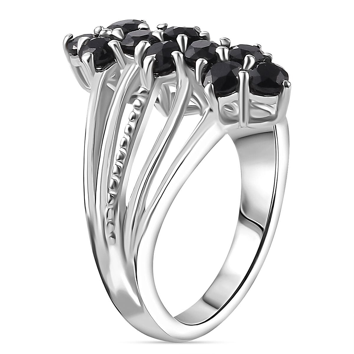Thai Black Spinel 1.30 ctw Ring in Platinum Bond (Size 9.0)
