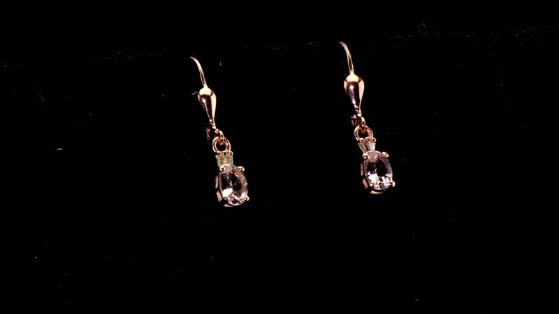 Premium Marropino Morganite and Diamond 0.85 ctw Ballerina Earrings in 18K Vermeil Rose Gold Over Sterling Silver