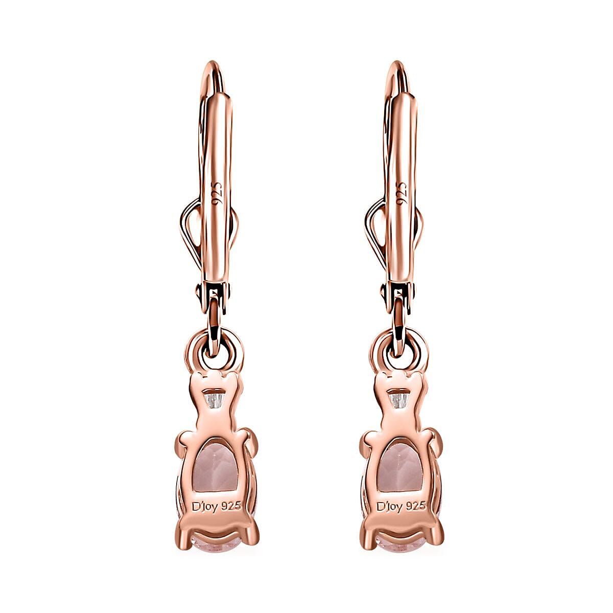 Premium Marropino Morganite and Diamond 0.85 ctw Ballerina Earrings in 18K Vermeil Rose Gold Over Sterling Silver