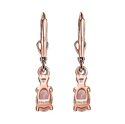 Premium Marropino Morganite and Diamond 0.85 ctw Ballerina Earrings in 18K Vermeil Rose Gold Over Sterling Silver