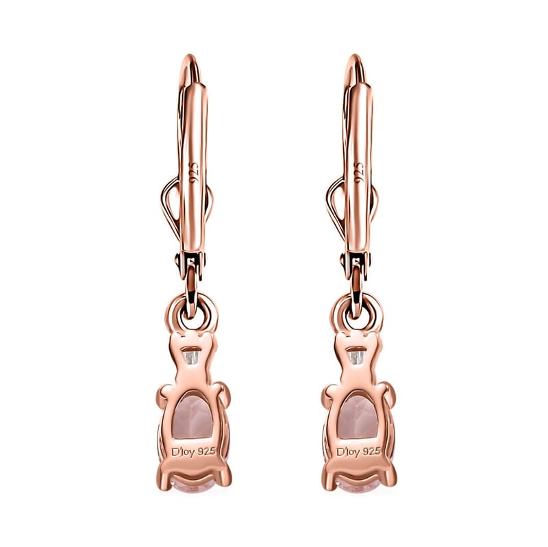 Premium Marropino Morganite and Diamond 0.85 ctw Ballerina Earrings in 18K Vermeil Rose Gold Over Sterling Silver