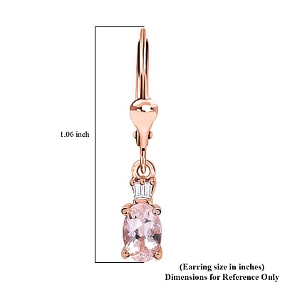 Premium Marropino Morganite and Diamond 0.85 ctw Ballerina Earrings in 18K Vermeil Rose Gold Over Sterling Silver