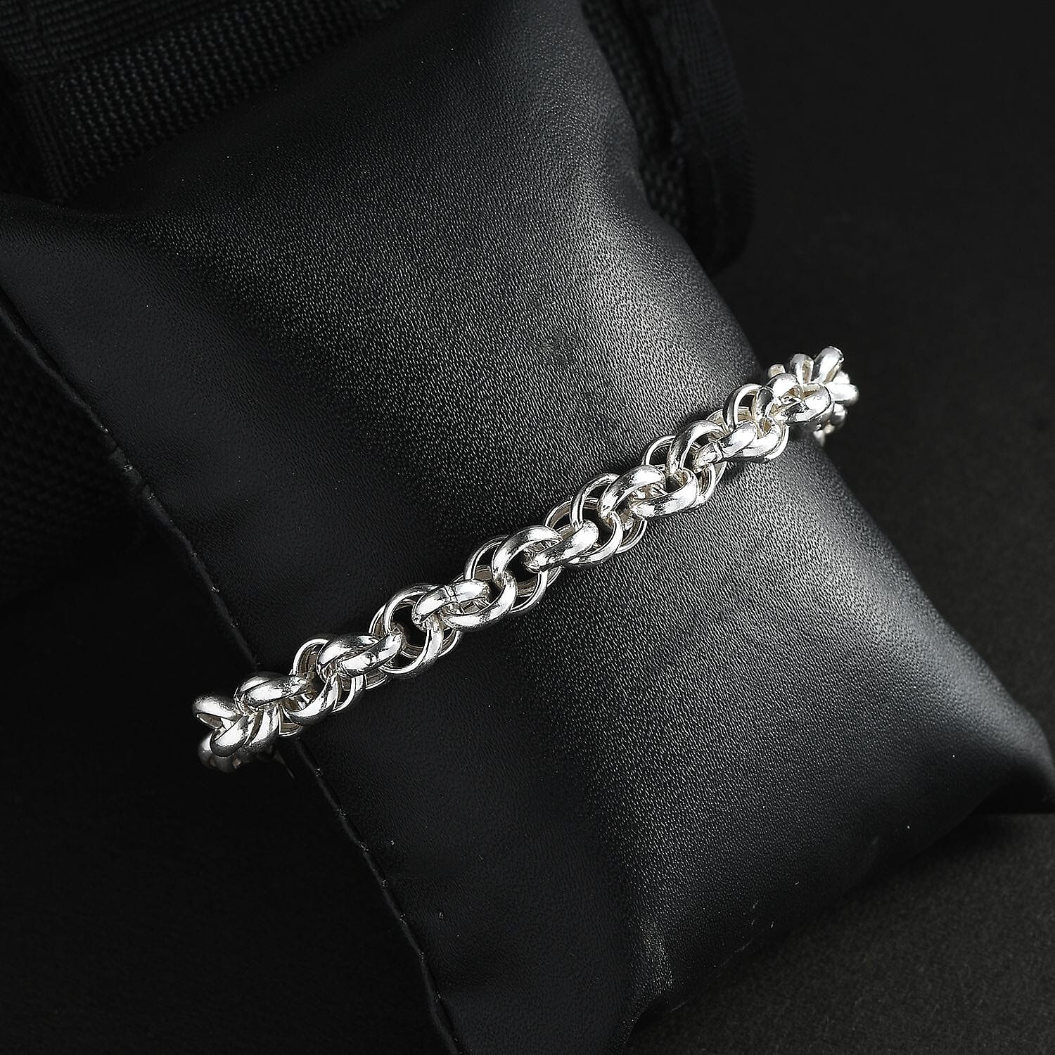 Sterling Silver Spiral Round Link Chain Bracelet (7.25-8.00In) 9 Grams