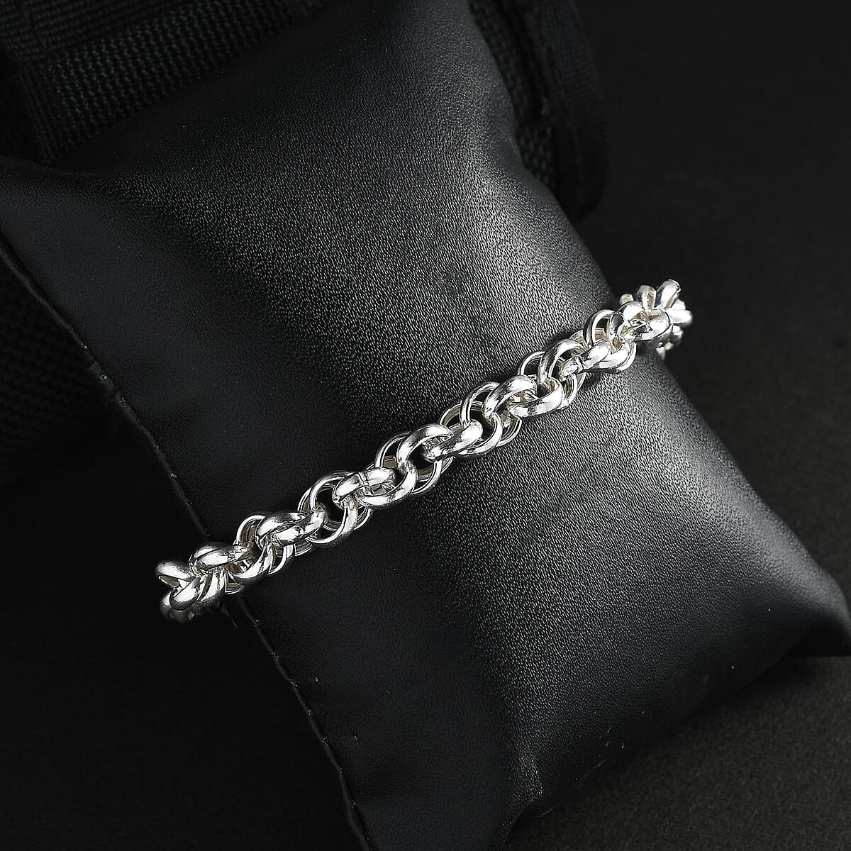 Sterling Silver Spiral Round Link Chain Bracelet (7.25-8.00In) 9 Grams image number 1