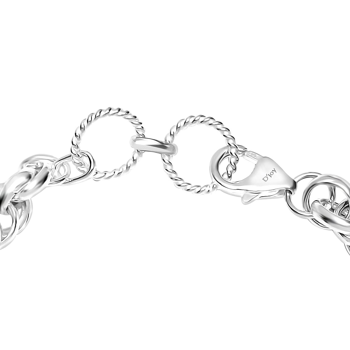 Sterling Silver Spiral Round Link Chain Bracelet (7.25-8.00In) 9 Grams image number 3