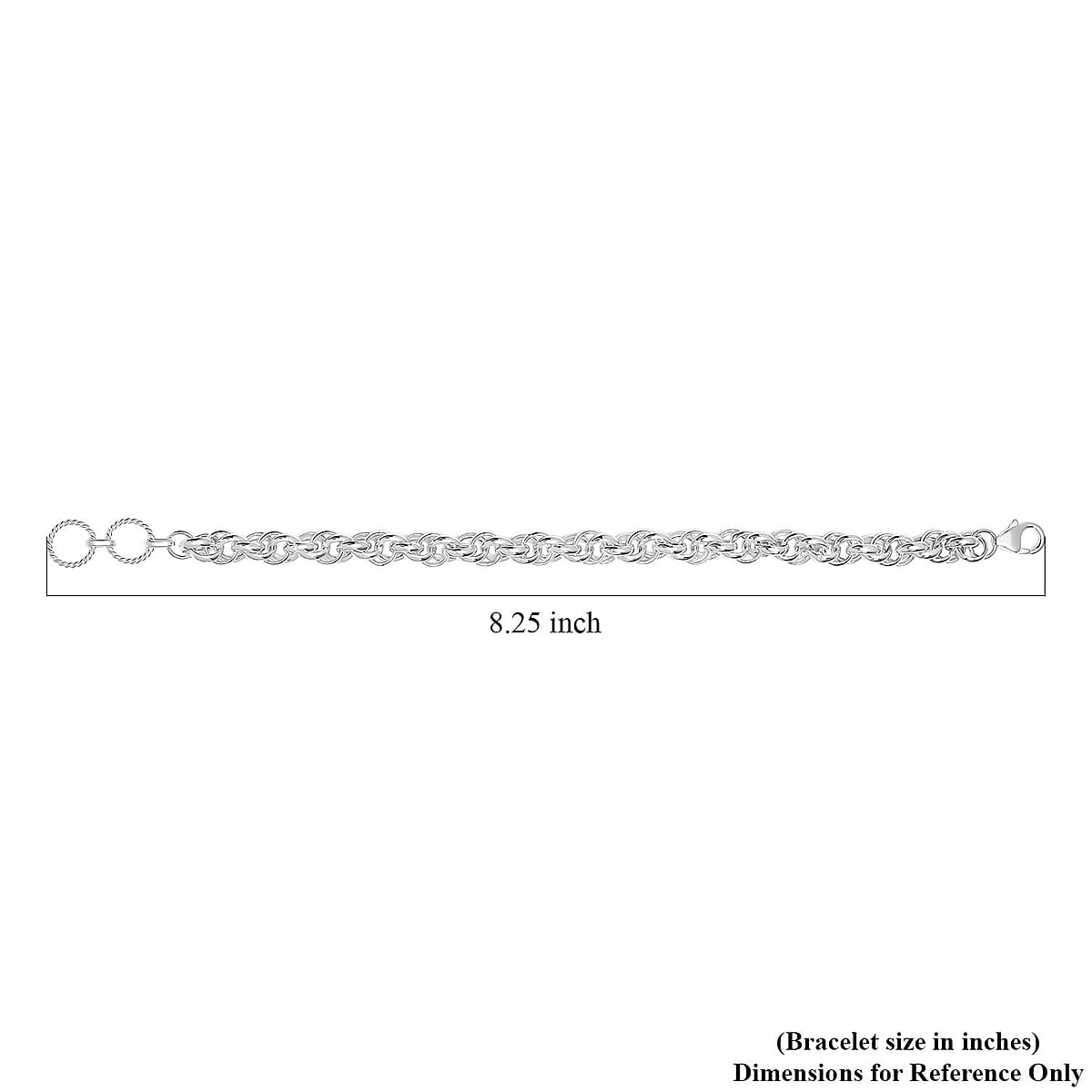 Sterling Silver Spiral Round Link Chain Bracelet (7.25-8.00In) 9 Grams image number 4