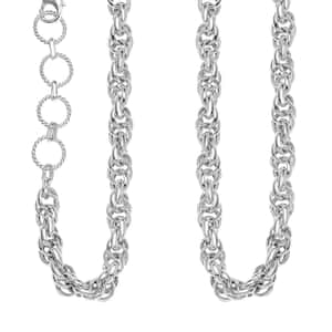 Sterling Silver Spiral Round Link Chain Necklace 18-20 Inches 20 Grams