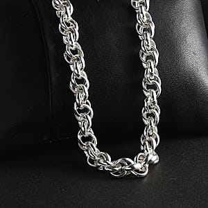 Sterling Silver Spiral Round Link Chain Necklace 18-20 Inches 20 Grams