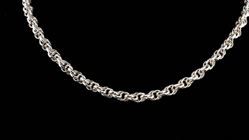 Sterling Silver Spiral Round Link Chain Necklace 18-20 Inches 20 Grams