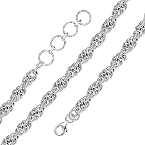Sterling Silver Spiral Round Link Chain Necklace 18-20 Inches 20 Grams