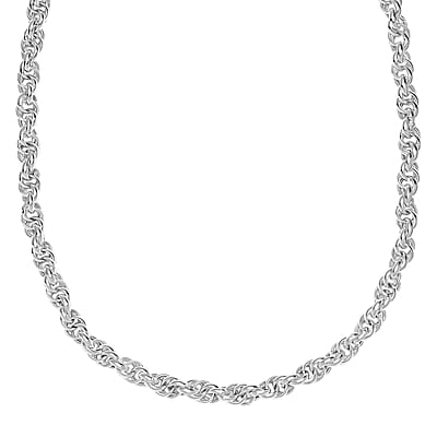 Sterling Silver Spiral Round Link Chain Necklace 18-20 Inches 20 Grams