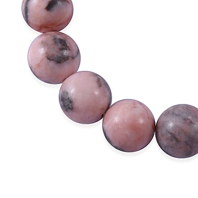Pink Zebra Jasper Beaded Stretch Bracelet 150.00 ctw