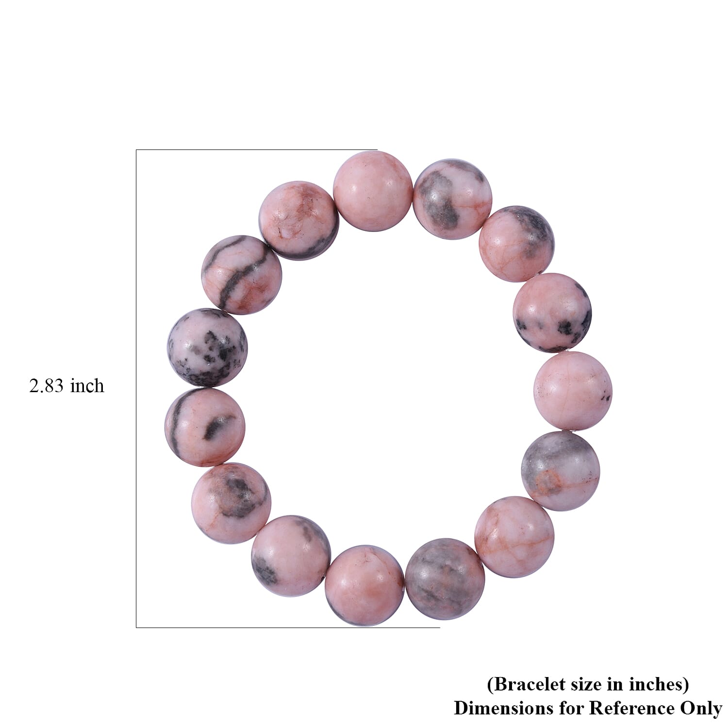 Pink Zebra Jasper Beaded Stretch Bracelet 150.00 ctw