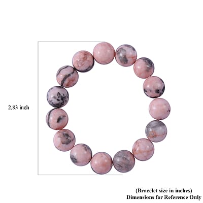 Pink Zebra Jasper Beaded Stretch Bracelet 150.00 ctw