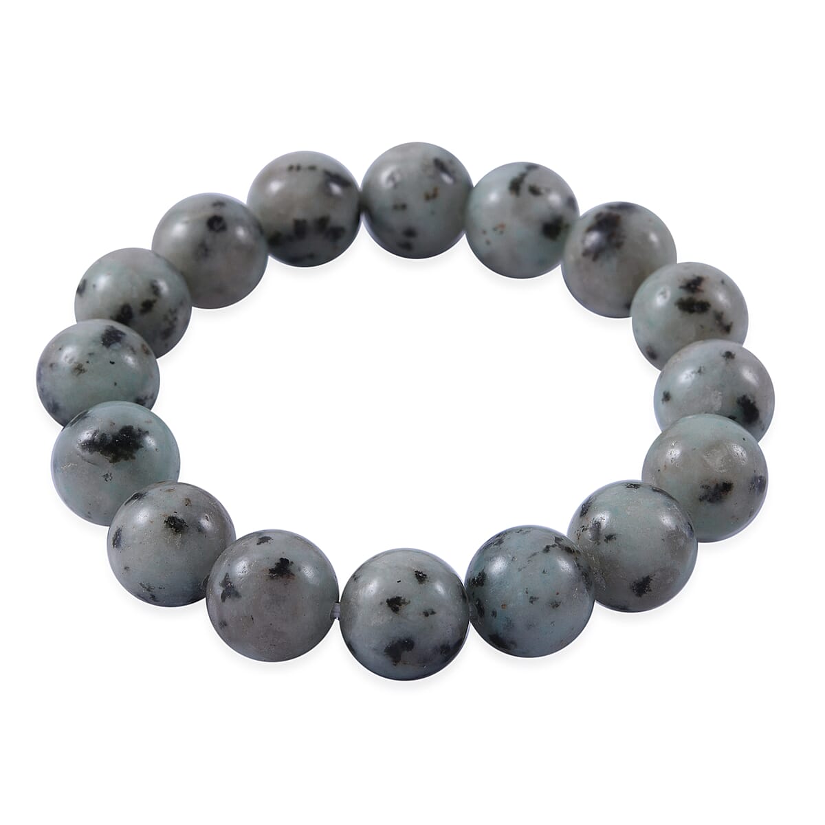 Kiwi Jasper Beaded Stretch Bracelet 150.00 ctw image number 1