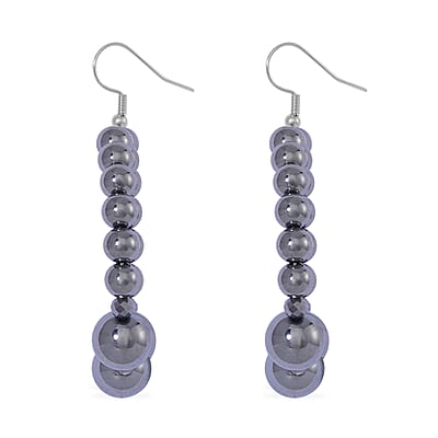 Terahertz Beaded Hoop Earrings in Stainless Steel 75.00 ctw