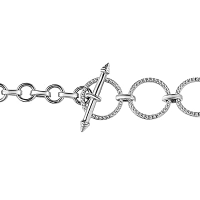 D'Joy Tanzanite 8.50 ctw Toggle Clasp Floral Bracelet in 18K Vermeil YG and Rhodium Over Sterling Silver (6.50-8.0In)