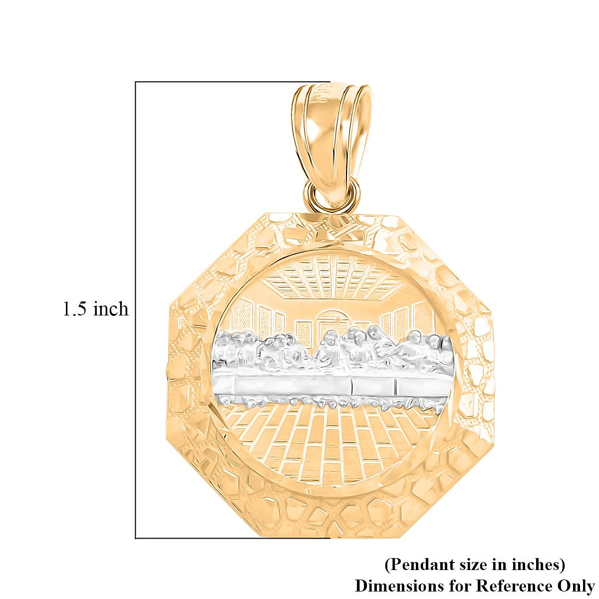 Made in America 10K Yellow and White Gold Supper Medallion Pendant 4.75 Grams image number 4