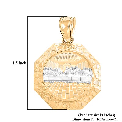 Made in America 10K Yellow and White Gold Supper Medallion Pendant 4.75 Grams