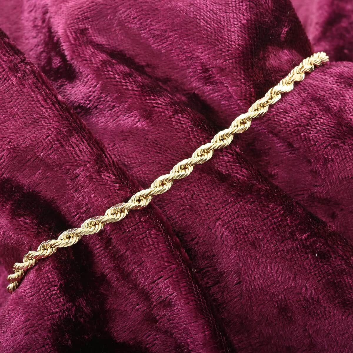 14K Yellow Gold 3.15mm Diamond-Cut Rope Chain Bracelet (8.00 In) 2.60 Grams image number 1