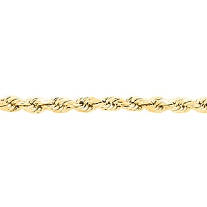 14K Yellow Gold 3.15mm Diamond-Cut Rope Chain Bracelet (8.00 In) 2.60 Grams