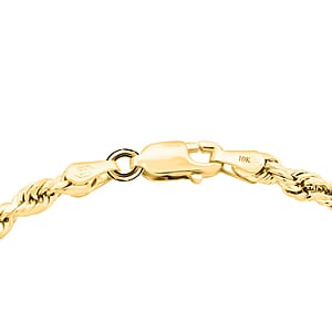 14K Yellow Gold 3.15mm Diamond-Cut Rope Chain Bracelet (8.00 In) 2.60 Grams
