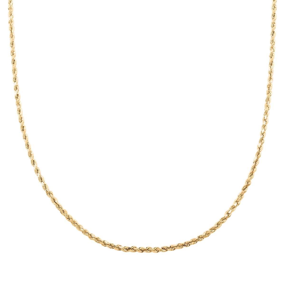 14K Yellow Gold 2.2mm Diamond-Cut Rope Chain Necklace 22 Inches 3.85 Grams image number 0